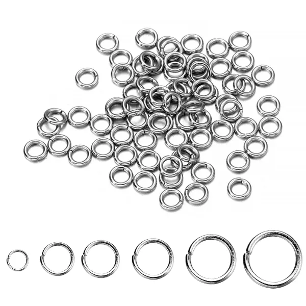 30-200Pcs 3-25mm Stainless Steel Split Ring Open Single Loops Jump Rings Connectors for DIY Jewelry Making Fin