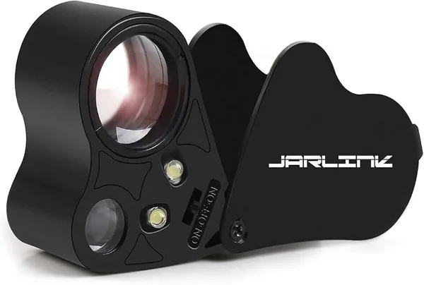 JARLINK JARLINK 30X 60X Illuminated Jewelers Loupe Magnifier, Foldable Jewelry Magnifier with Bright LED Light