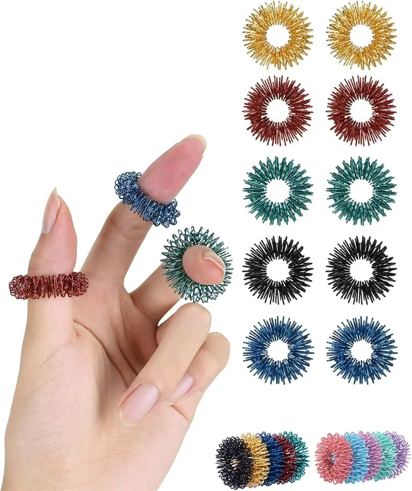 Mr. Pen Spiky Sensory Rings, 10 Pack, Jewel Tones