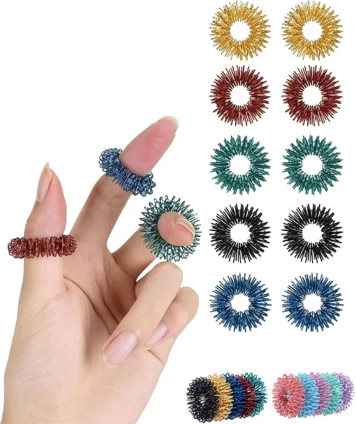 Mr. Pen Spiky Sensory Rings, 10 Pack, Jewel Tones